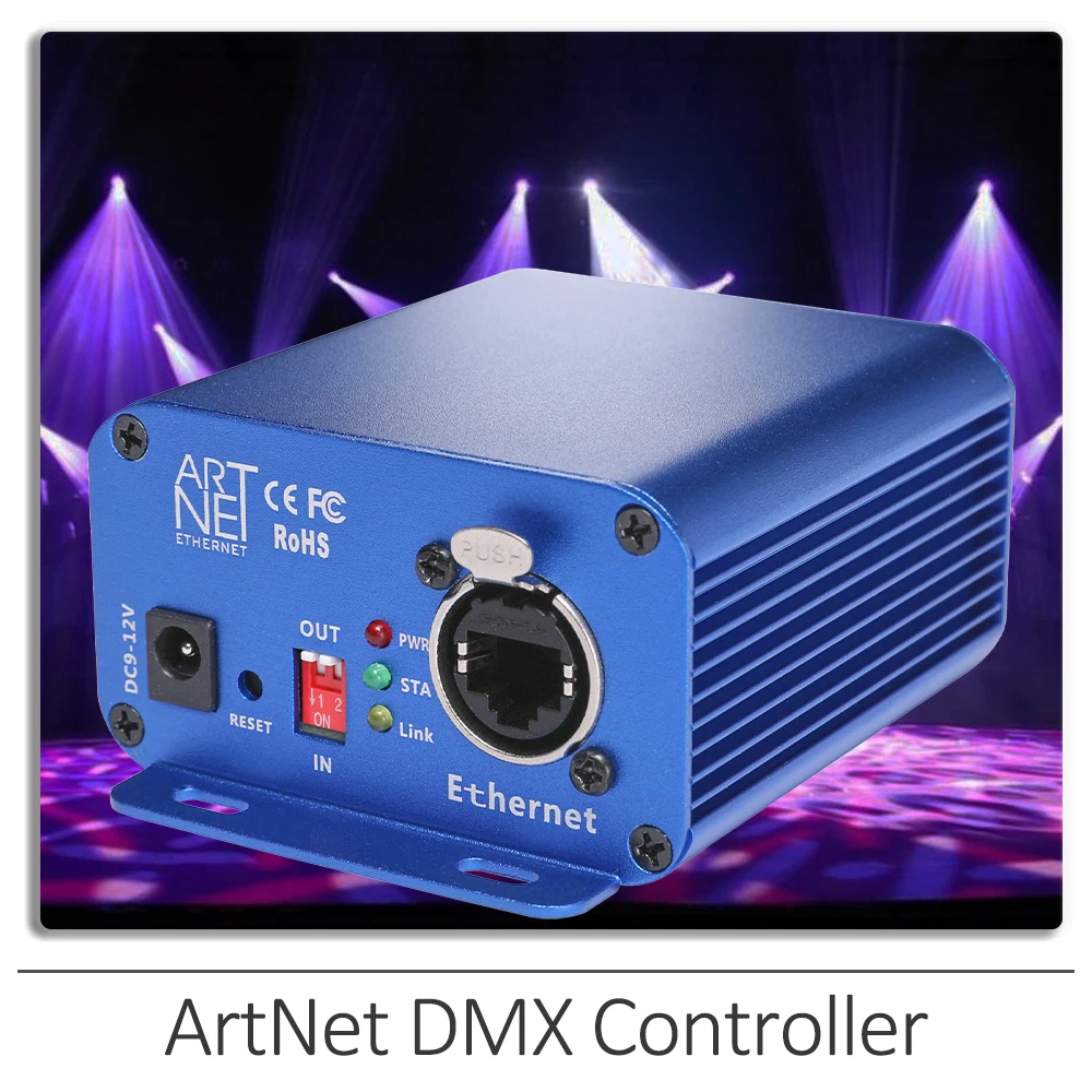 ArtNet-DMX 2 two-way ArtNet DMX bidirectional converter 2 female 3PIN XLR IN/OUT signal conversion Ethernet cable