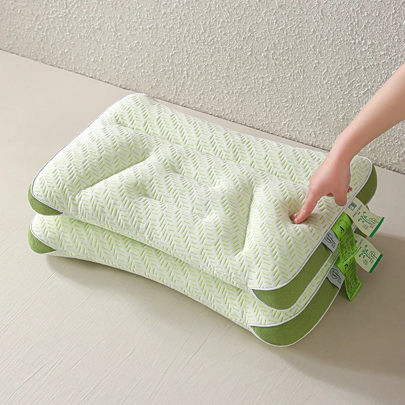 New Bamboo Fiber Neck Pillow Soft Comfortable Bed Pillows for For Sleeping High Quality Cotton Filling Sleep Pillow Core 1/2pcs