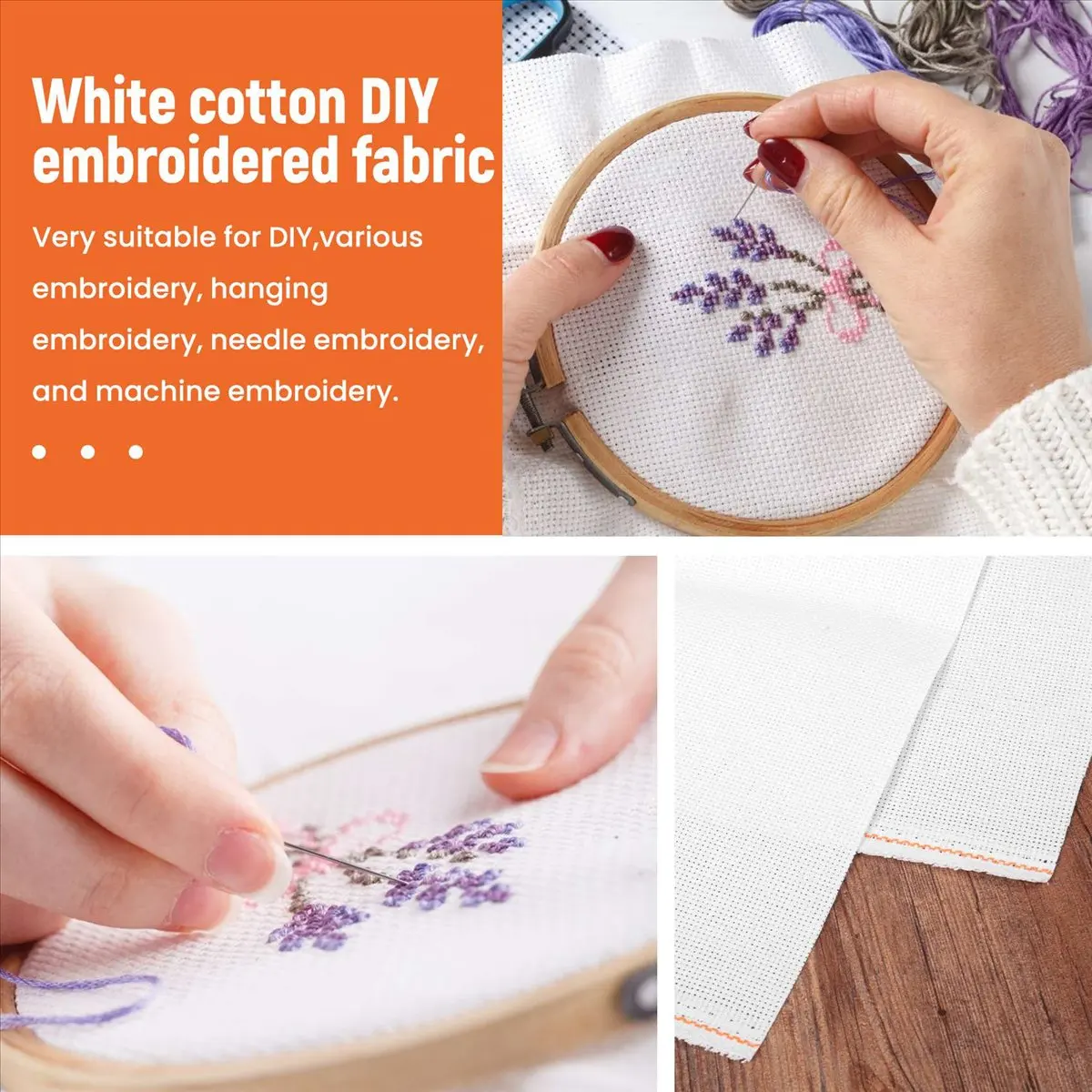 قماش ABFW 59 By 39 بوصة، 14 قطعة قماش عايدة قماش كبير احتياطي قماش قماش مطرز