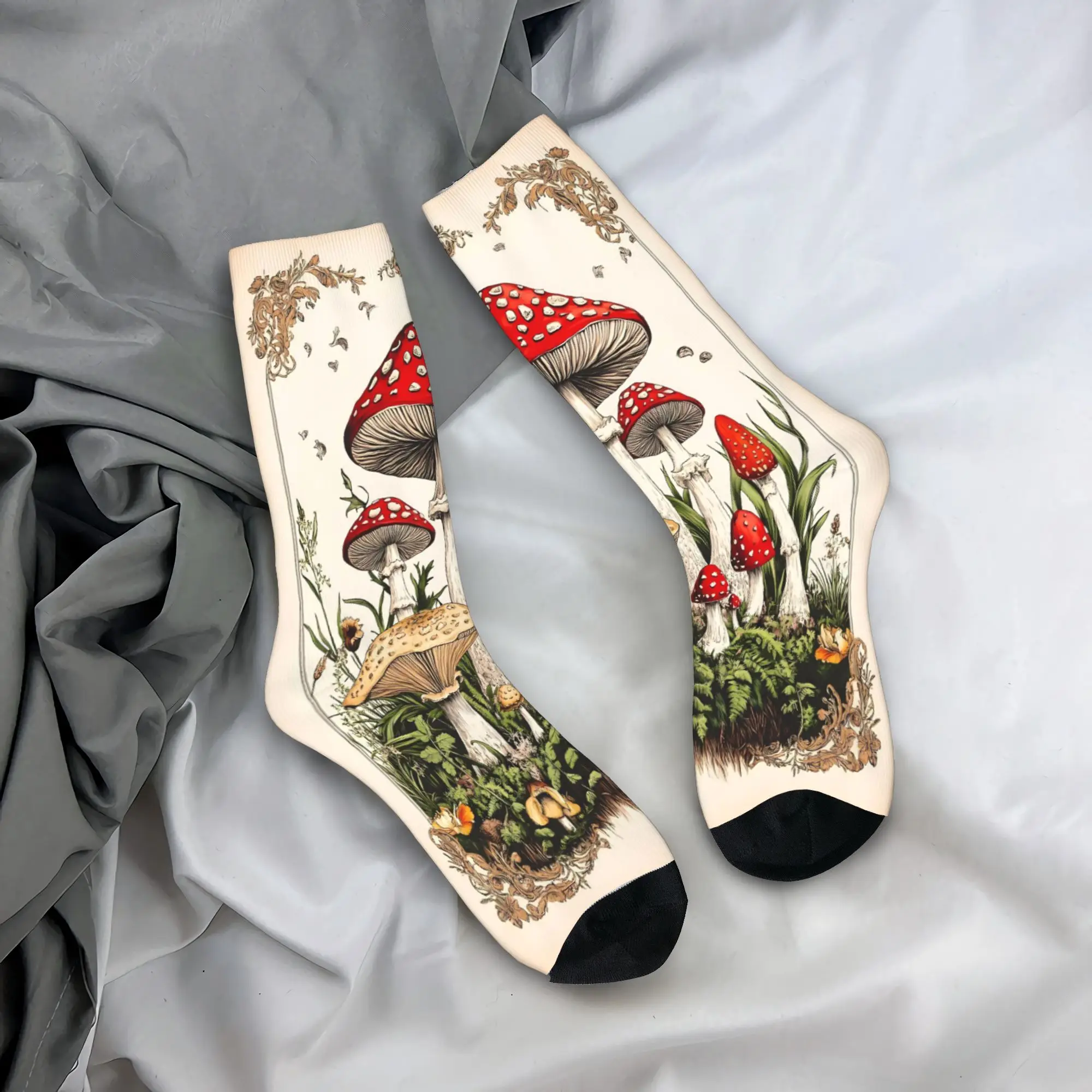 Couple Socks Dreamy Forest Mushroom  Stockings Spring Harajuku Breathable Socks Design Cycling Anti Slip Socks