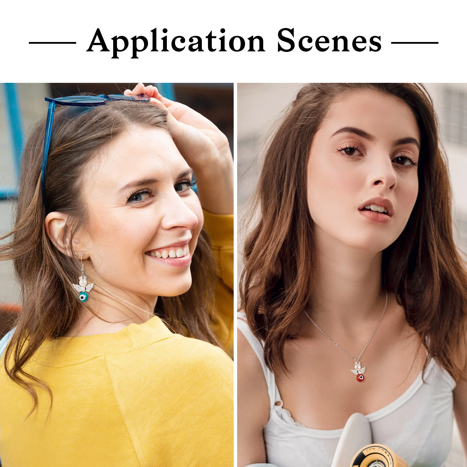 42pcs Fairy Angel Wings Charms Evil Eye Lampwork Pendants for Jewelry Making Necklace Bracelet Earrings Accessories DIY Craft