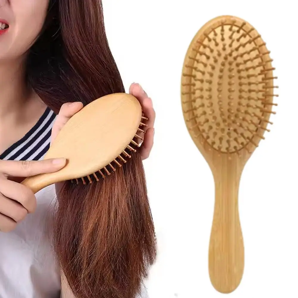 

Premium Wooden Bamboo Hair Brush Improve Wood Hairbrush Loss Hair Comb Bamboo Teeth Prevent Comb P4D2