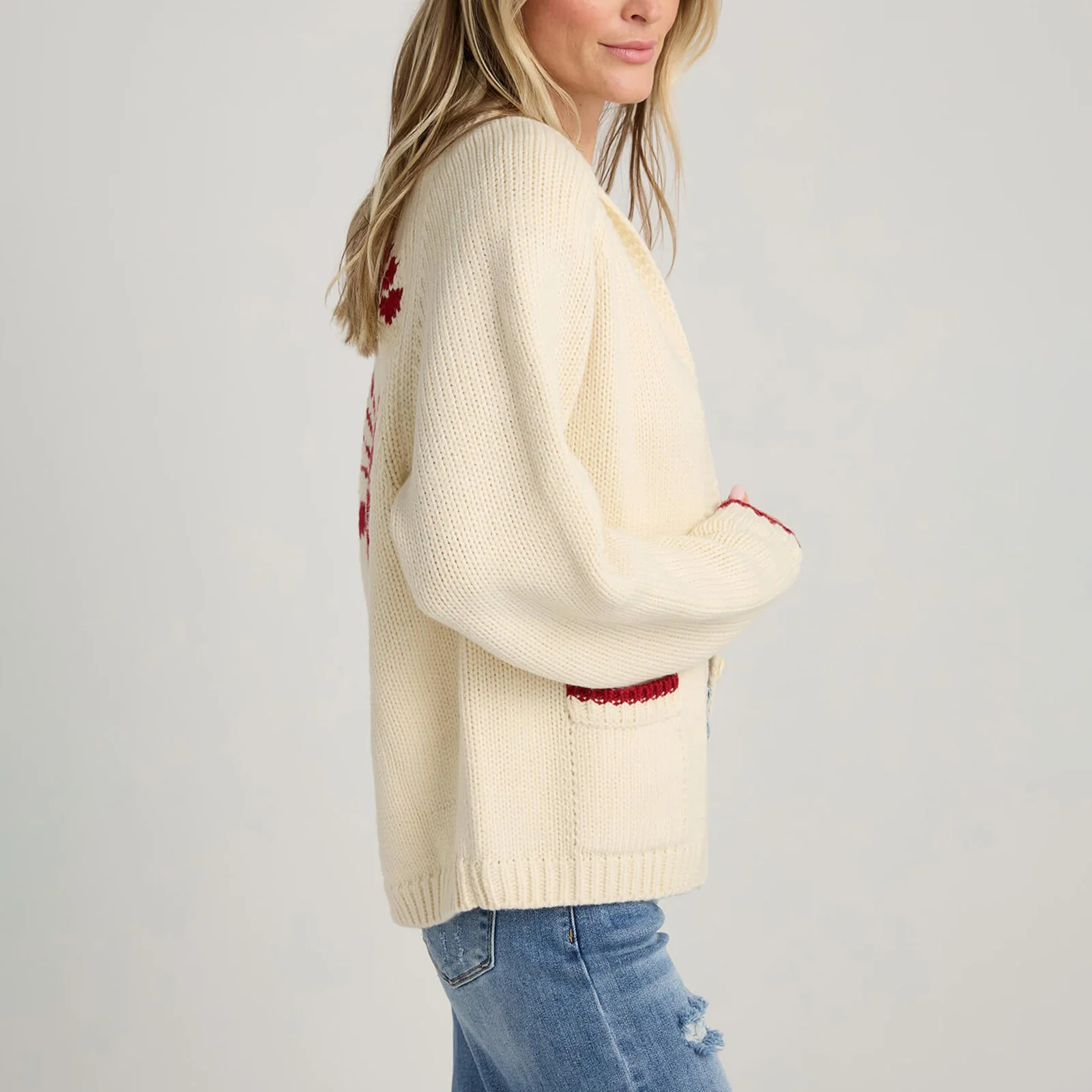 Spring Autumn Women Knit Cardigan Lobster Print Sweater Coat Long Sleeve V Neck Button Down Top Knitwear Female Outerwear Jacket
