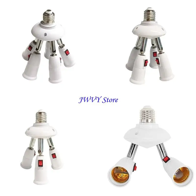 573A Light Socket Splitter 2/3/4/5 in 1E27 Base Adapter Converter for Home Office