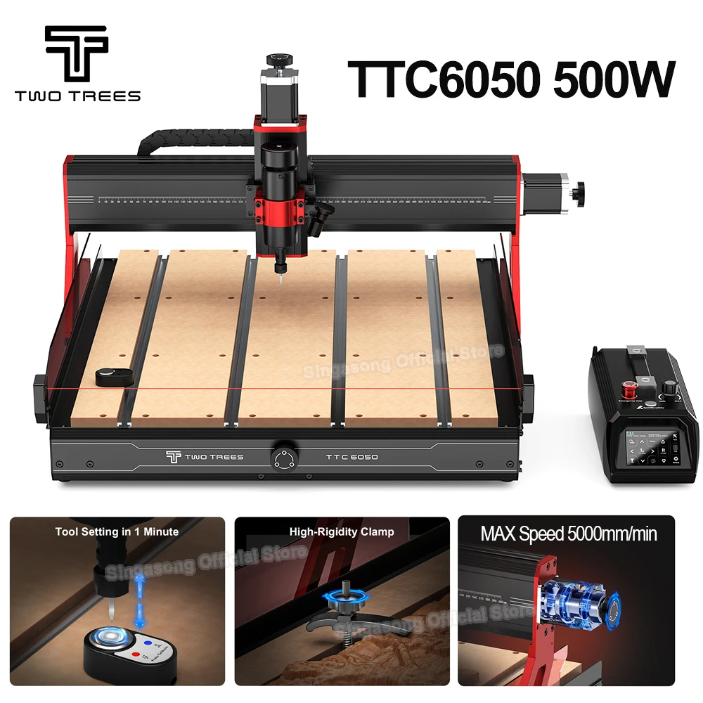 

Twotrees TTC6050 CNC Router 500W Spindle Motor Laser Engraving Machine CNC Milling Cutting Machine Infrared Radiation Sensor