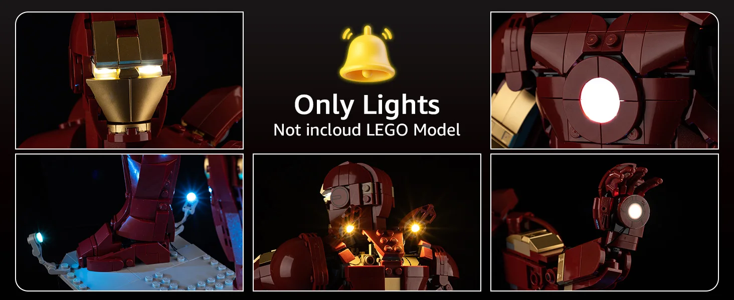 LED-Lichtset Passend für Lego Iron Man Mark 3 Sammler-Edition 76344 Bausteine – Detail 4