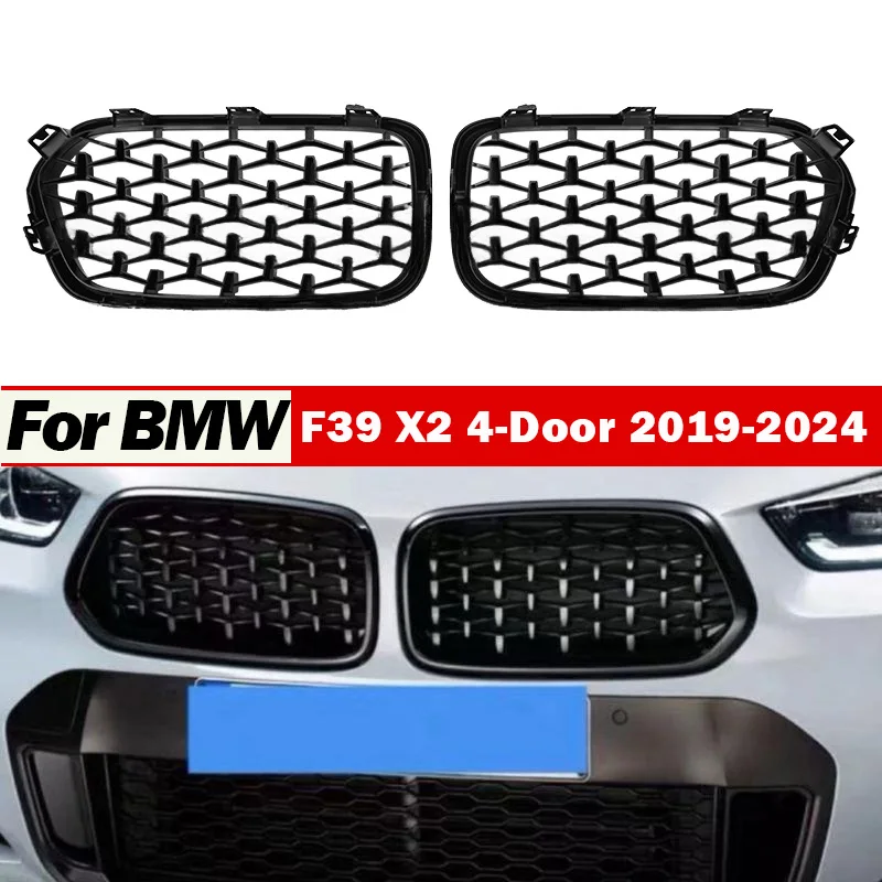 

For BMW X2 F39 4-Door 2019-2024 Front Bumper Kidney Racing Grille Facelift Decoration Grill Replacement Car Accessories Body Kit