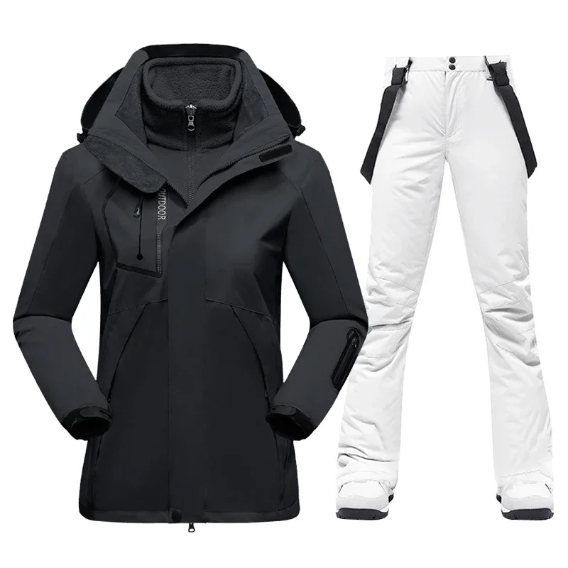 

Winter Women's Ski Suit Warm Waterproof Outdoor Sports Snow Fleece Jackets and Pants Female Ski Equipment Snowboard Jacket