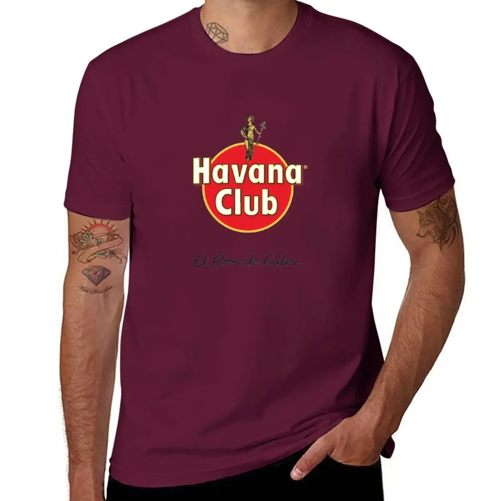 HavanaClub-tops de verano para hombre, ropa con gráfico, estilo Informal de peso pesado, cuello redondo, harajuku