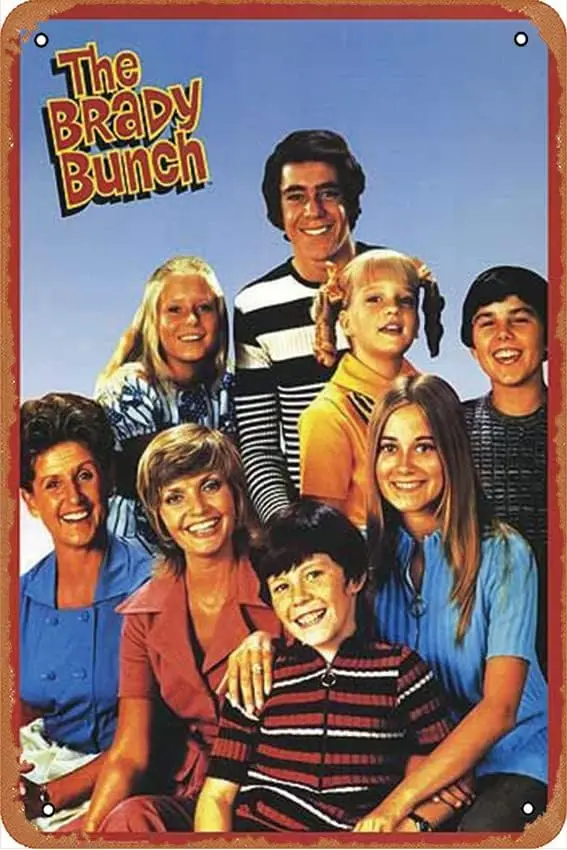 The Brady Bunch Retro Poster 12 x 8 Inches Vintage Metal Tin Sign for Home, Bathroom, Living Room Bedroom 1pc sign sign