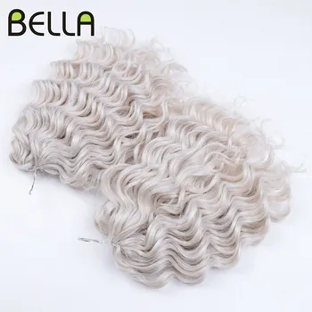 Bella cabelo sintético torção crochê cabelo encaracolado 10 Polegada onda profunda trança cabelo ombre loira marrom onda de água trança extensões de cabelo