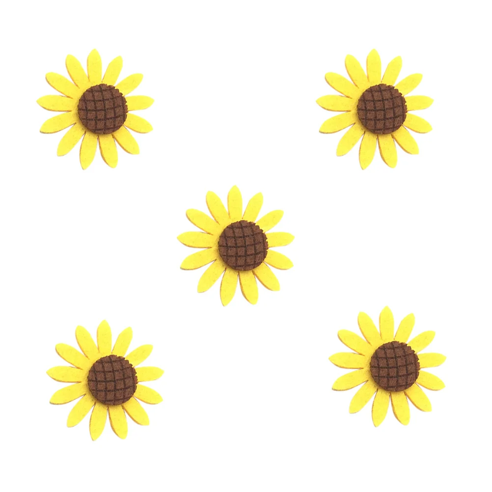 

36Pcs Sunflower Corsage Detailed Craft Flower Sticker DIY Fashion Decor for Women Jackets Hats Bags Bright Yellow