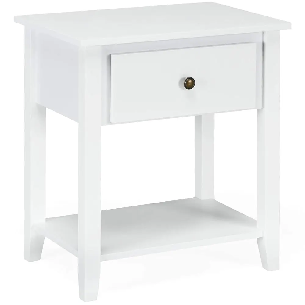 

End Table With Drawer, Nightstand W/Drawer And Storage Shelf, Beside Sofa Table For Bedroom Living Room, Chest Sofa Side