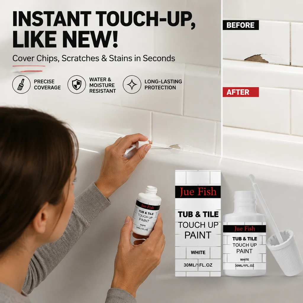 Bathtub Tile Repair Paint White Bathroom Touch Up Paint Ceramic Surface Repair DIY Home Improvement Scratch Chip Repair