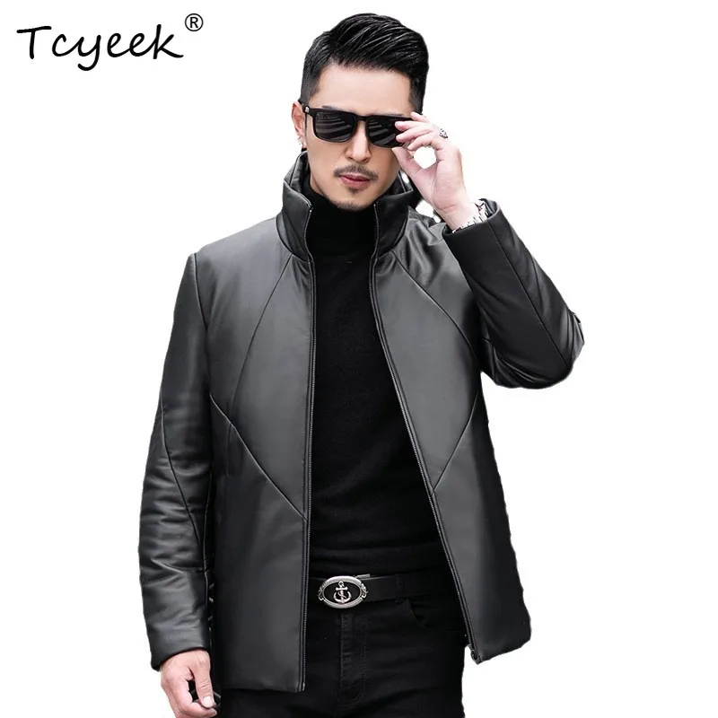 

Tcyeek пуховик из 100% натуральной овчины, мужская зимняя одежда, теплое пуховое пальто, деловые повседневные мужские пальто Jaqueta Masculina