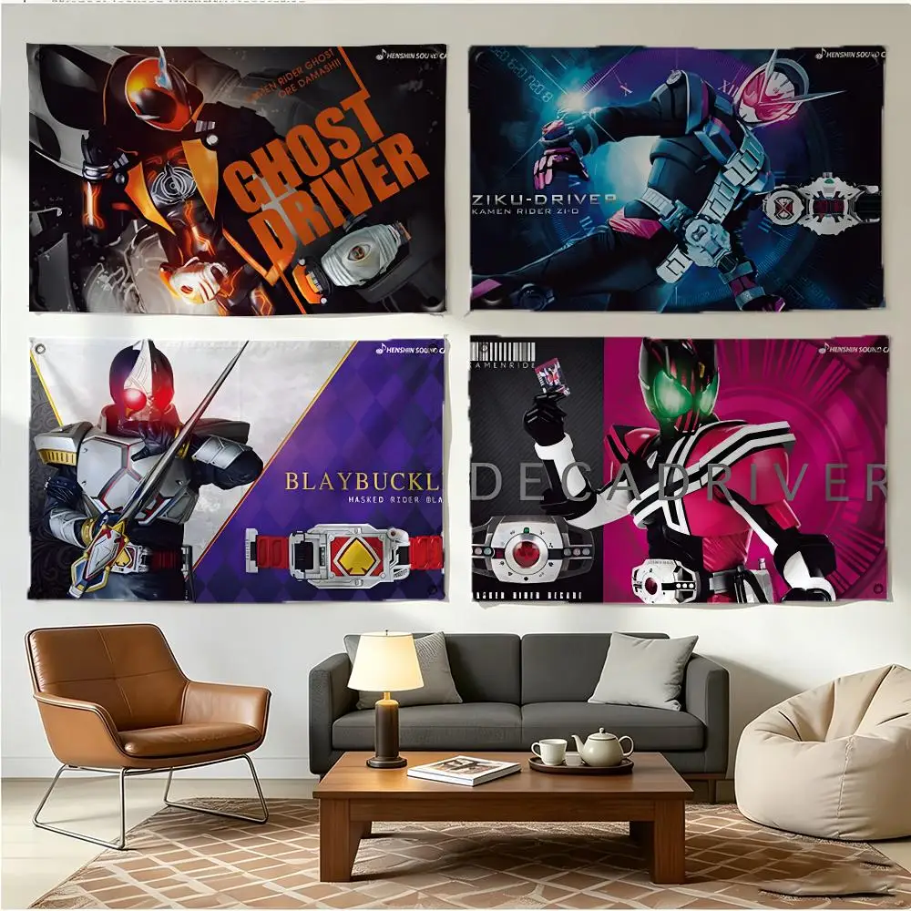 Tokusatsu Fantasy Kamen Rider Flags Four Ring Borderless Art Decor Indoor Outdoor Use Simple Hang And Install