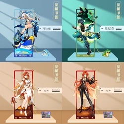 Game Genshin Impact Metal Bookmark Mavuika Kinich Kachina Mualani Cosplay Props Cards Accessories Gift Halloween