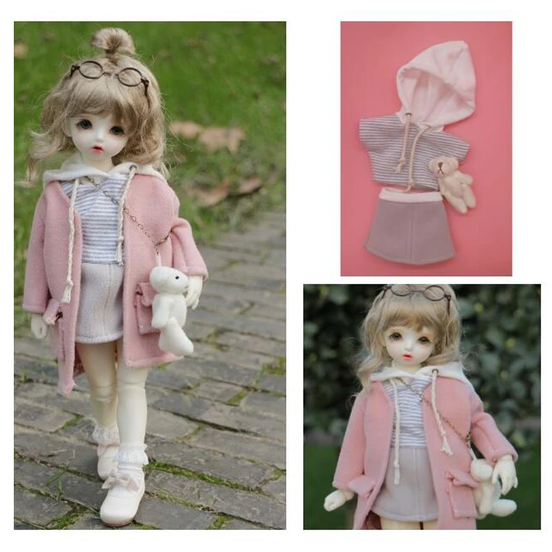 

D03-P798 children toy BJD DD SD MSD 1/6 big1/6 1/4 accessories leisure Winter yosd dress skirt tweet jacket Sock