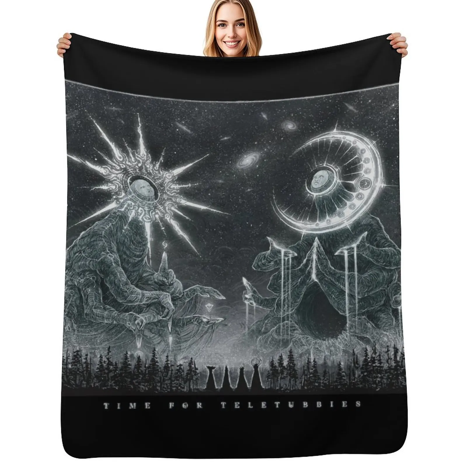 The Eclipse of the Elderbabies Throw Blanket Cute Plaid Comforter Sofa Bed covers Personalized Gift Camping Blankets