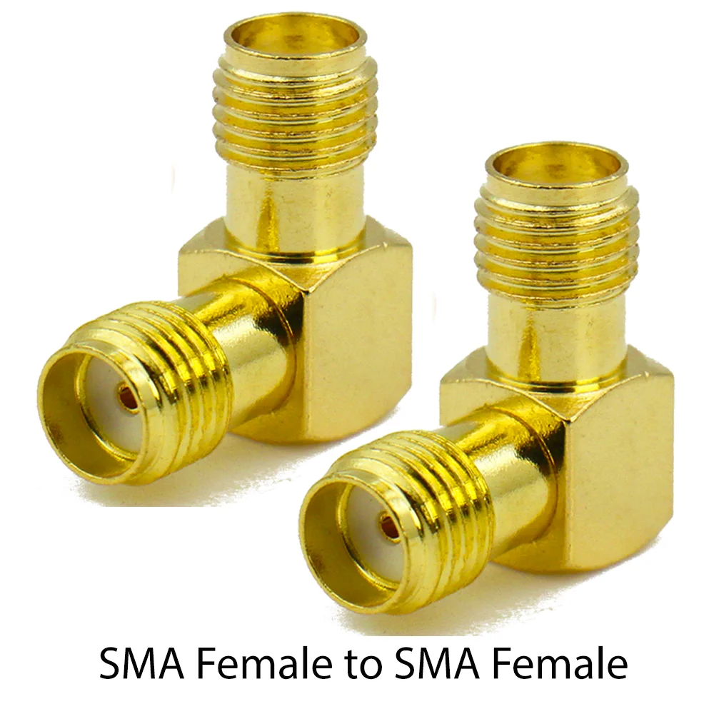 موصل SMA إلى SMA ذكر الكوع محول 90 درجة محول محوري الزاوية اليمنى موصل محول لواي فاي هوائي FPV