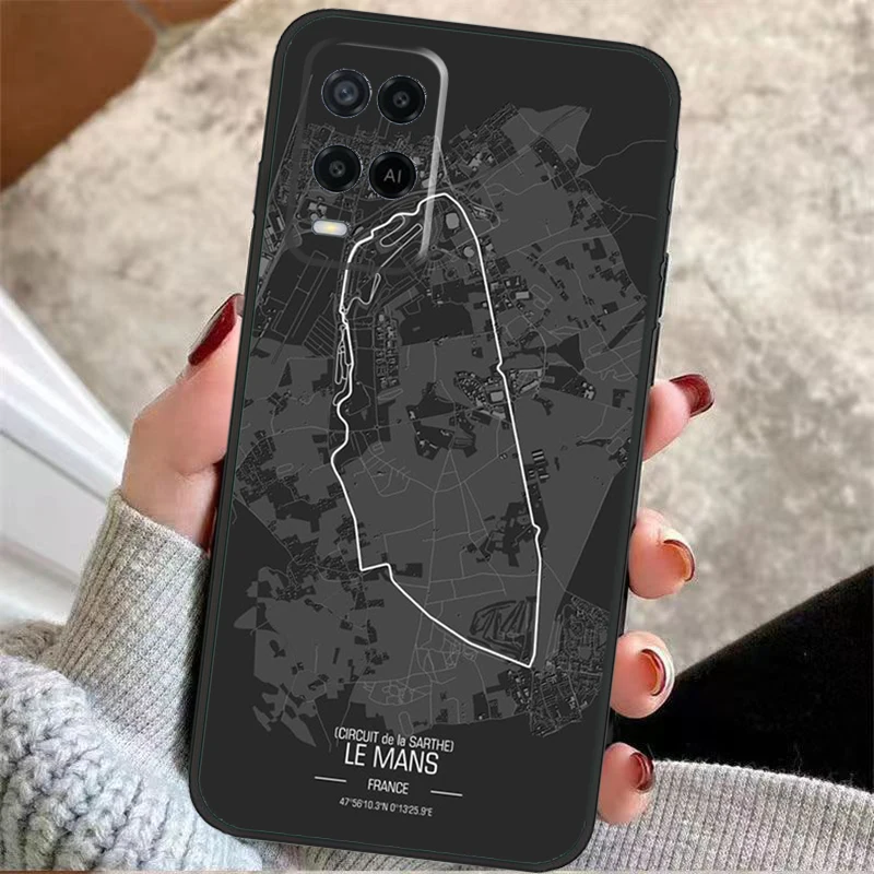 Formula 1 Racing Circuit Case For OPPO A78 A98 A18 A58 A96 A76 A16 A5 A9 A53 A15 A17 A77 A52 A72 A74 A94 A54 A57 S