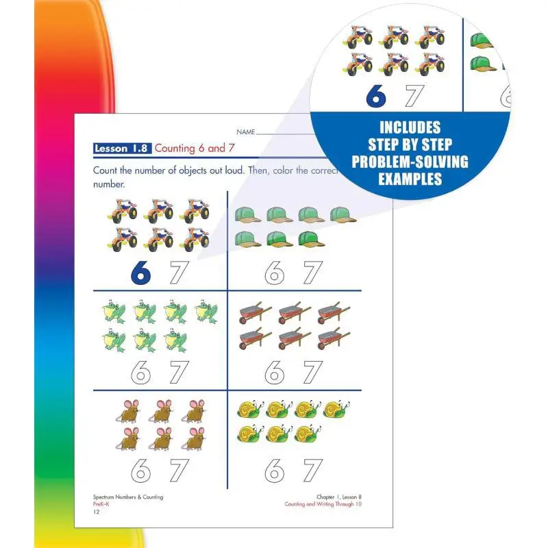 أرقام الطيف عد الصفوف PK K Carson Dellosa Carson Dellosa Education 9781483831039 كتاب