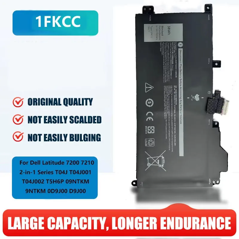 

1FKCC Battery for Dell Latitude 7200 7210 2-in-1 Series T04J T04J001 T04J002 T5H6P 09NTKM 9NTKM 0D9J00 D9J00 0KWWW4 KWWW4