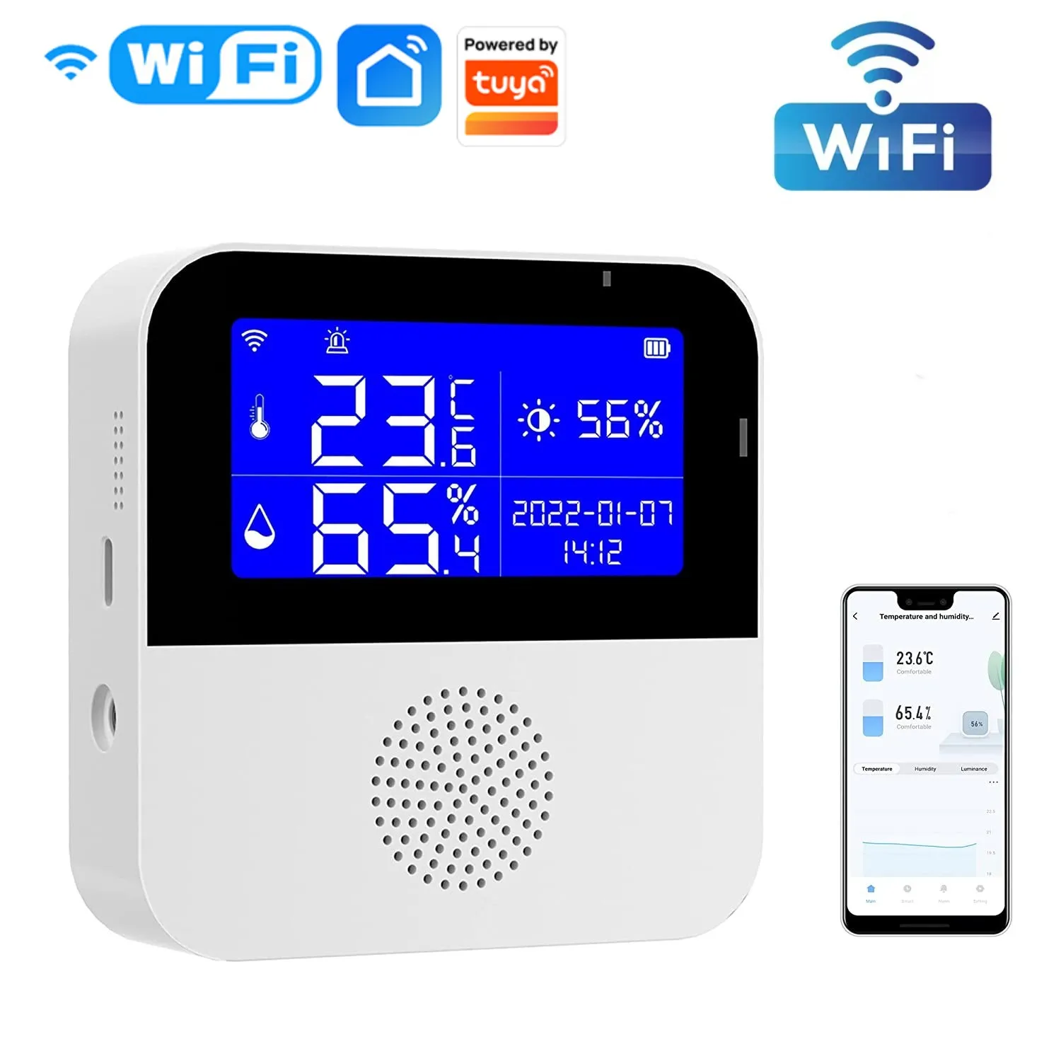 Tuya WiFi Temperature Sensor With External Probe LCD Screen Remote Monitor Alarm Indoor Thermometer Hygrometer Smart Life APP