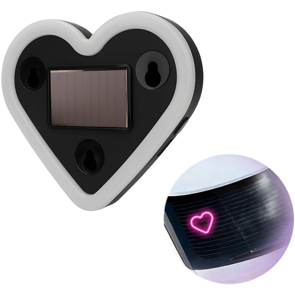 Neon Car Decoration Solar Powered Heart LED Light with Multiple Lighting Effects for Customizable Interior Ambiance