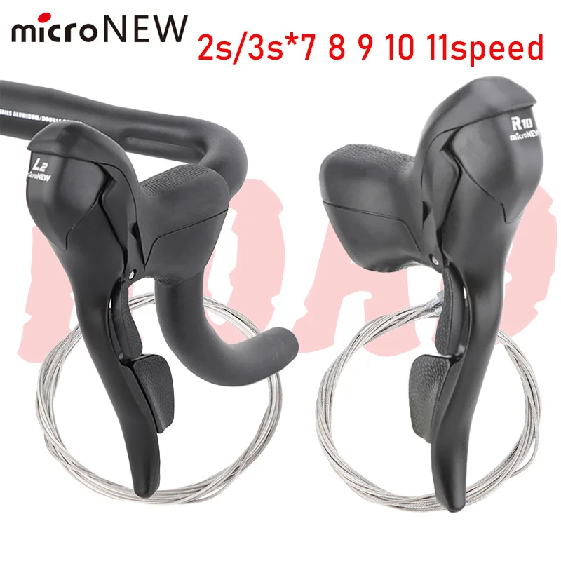 

MicroNEW Road Bike Shifter 3x7 3x8 3x9 3x10 Speed Brake Levers Bicycle 2x7 2x8 2x9 2x10 Speed Front Derailleur For Shimano