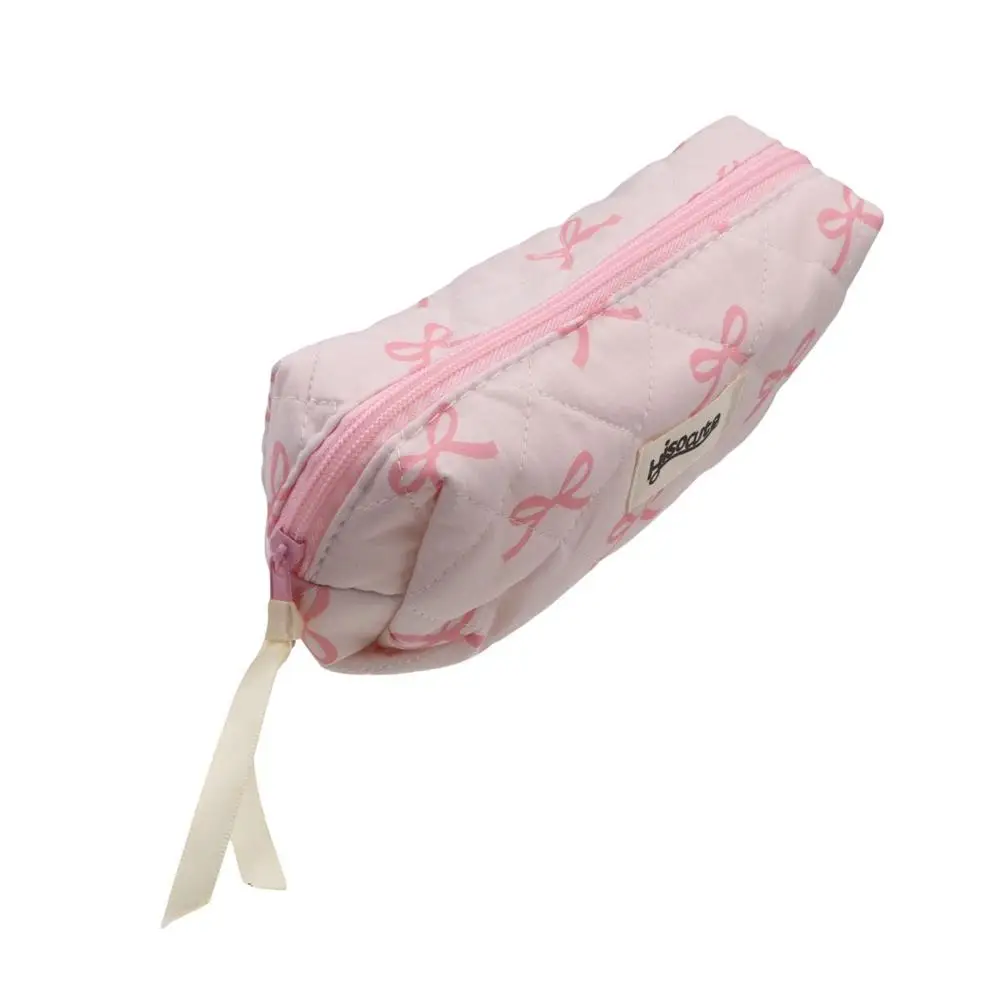 Bowknot Bow Stationery Bag Large Capacity Aesthetic Korean Style Pencil Case Pink/White/Blue Ins Style Bow Pencil Pouch Children