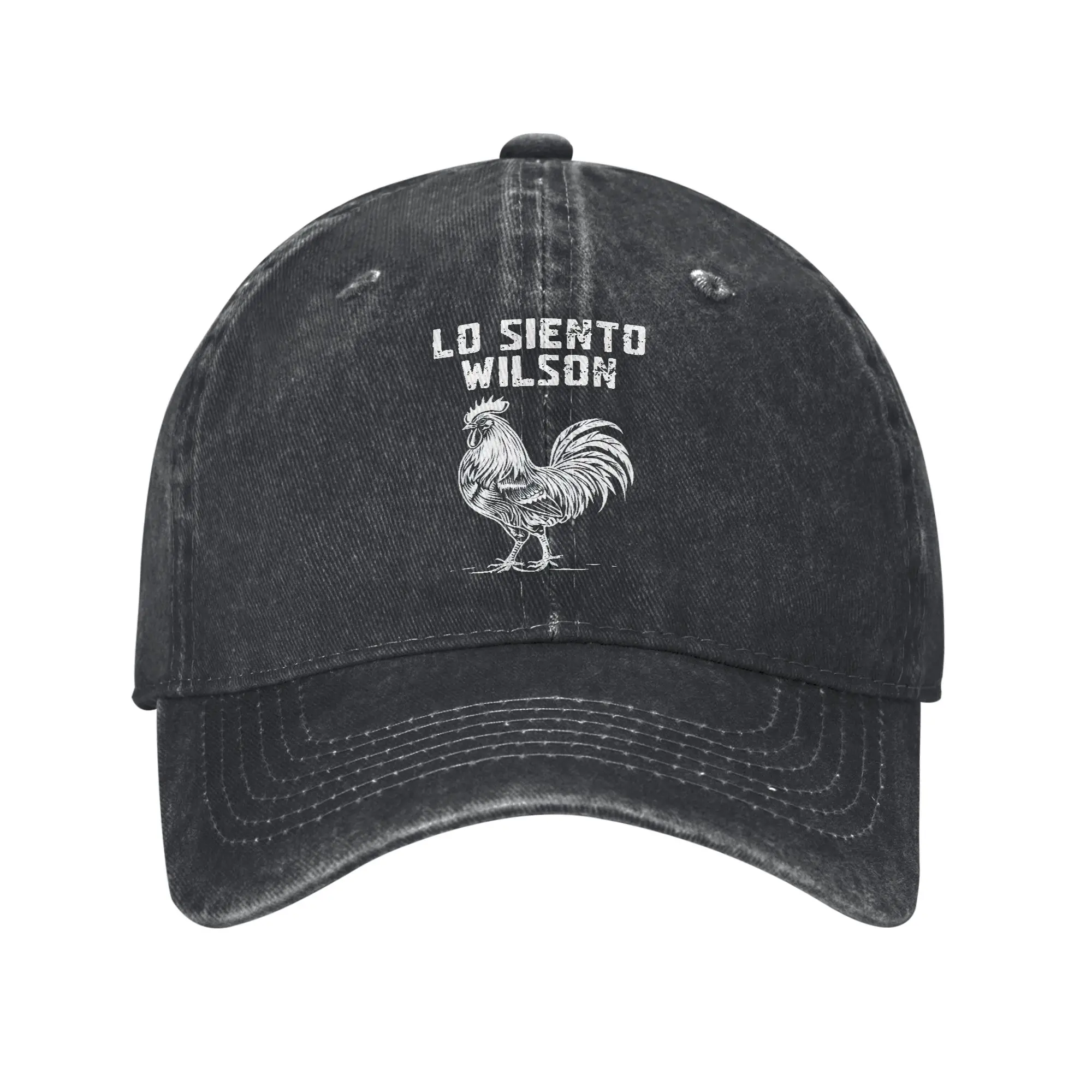 Wilson-Lo-Siento Chicken Meme Baseball Caps Distressed Cotton Funny Rooster Humor Snapback Cap Unisex Outdoor Unstructured Hat