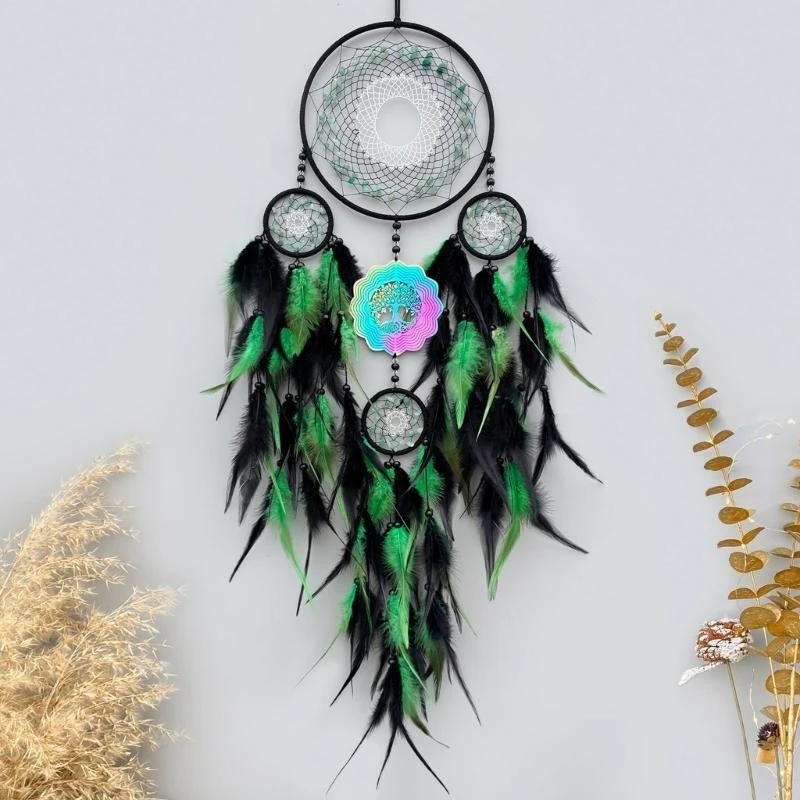 

Dream Catcher Rotating 3D Wind Chimes Feathered Dream Catcher Wall Hangings 55KF