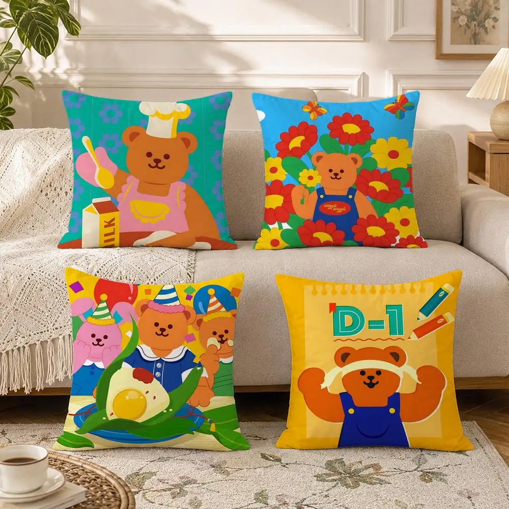 IP-Wiggle WiggleS Cushion Cover Soft Square Throw Pillow Covers Set for Sofa Bedroom Car Home Decoration