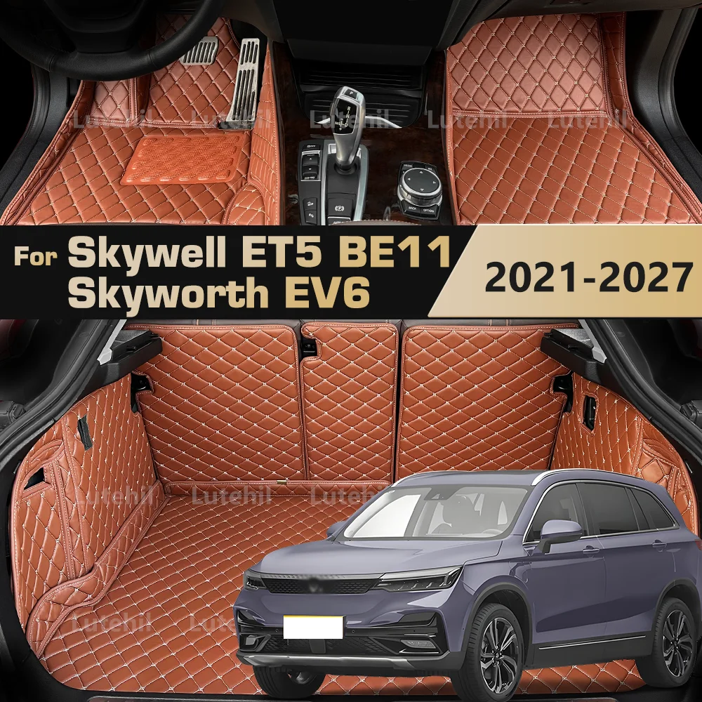 

Для Skywell ET5 BE11 Skyworth EV6 Elaris Beo Imperium SEV 2021-2027 26 25 24 Автомобильный коврик для ног Коврик для багажника автомобиля