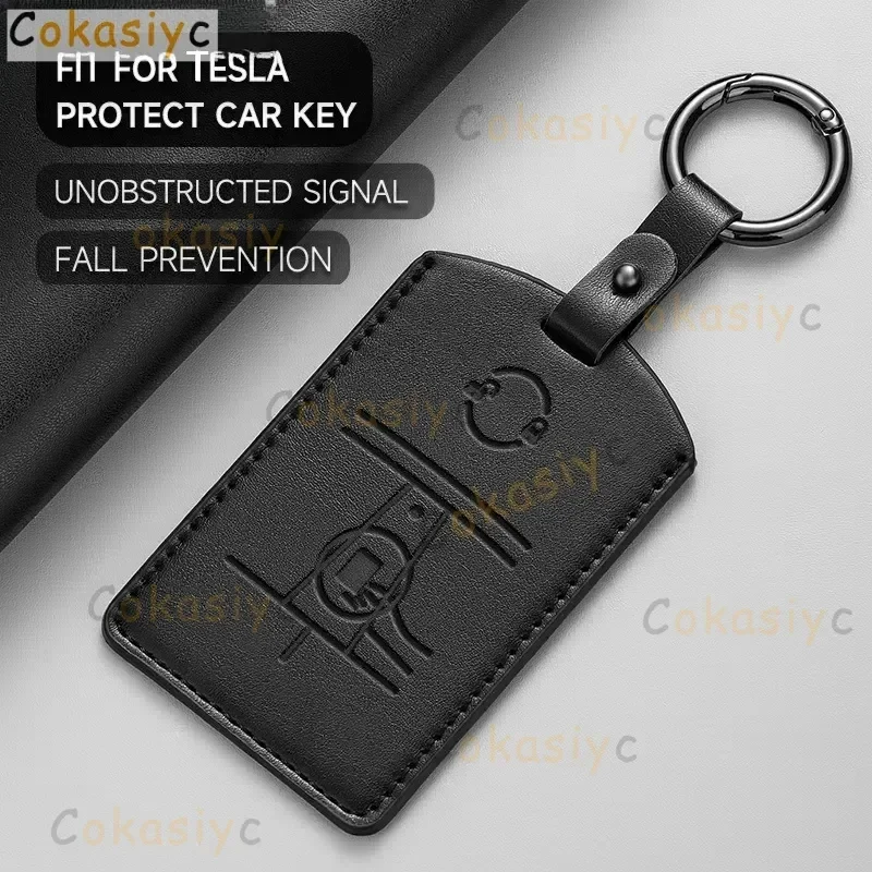 

Новый кожаный чехол для автомобильного ключа для Tesla Model 3 Model Y, держатель для автомобильного ключа, защитный чехол, полное покрытие, аксессуары