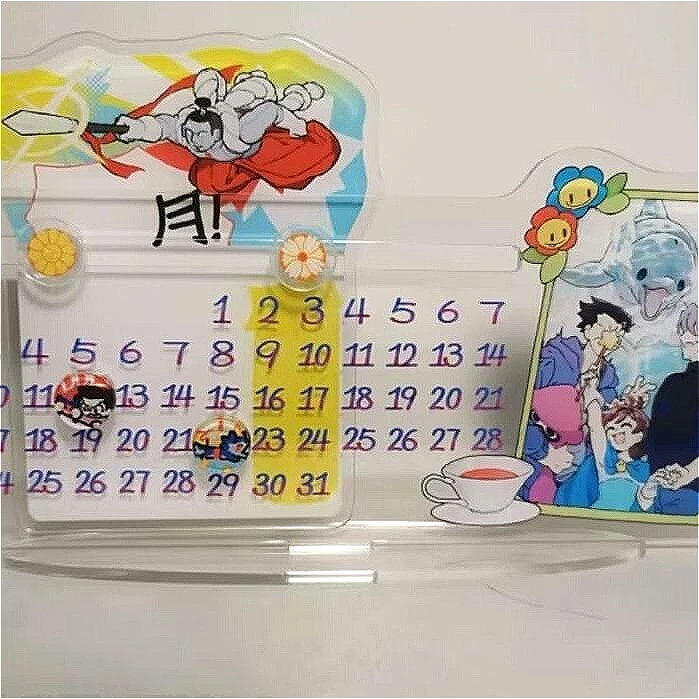 

Anime Ace Attorney Phoenix Wright Miles Edgeworth Athena Cykes Cosplay Cartoon Acrylic Desk Calendar Standing Sign Mascot Gift