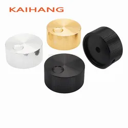 1PCS 38×19MM aluminum solid core knob cap Potentiometer knod Volume knob cap Electronic instrument equipment switch round hole