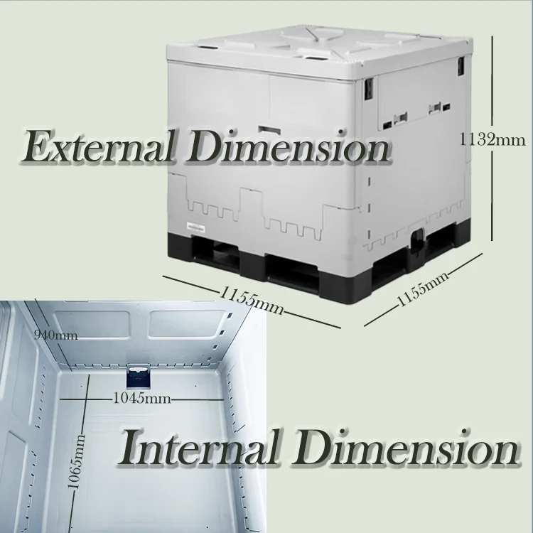 1000 Liters Plastic IBC Milk Wine Beer Juice Oil Foldable Turnover Container Collapsible Ibc Box