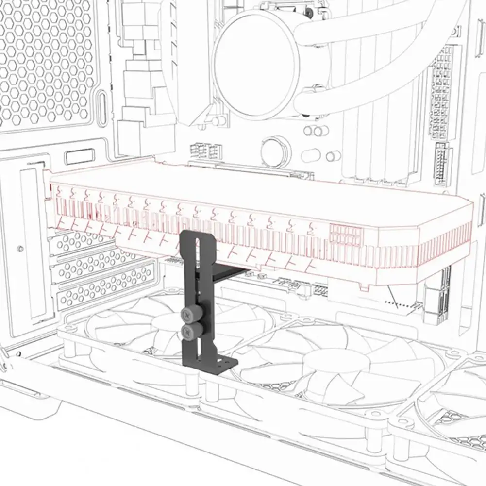 تصميم قابل للتعديل حامل بطاقة الرسومات ، قوس دعم وحدة معالجة الرسوميات المعدنية عالية القوة ، تصميم مضاد للخدش ، عالي