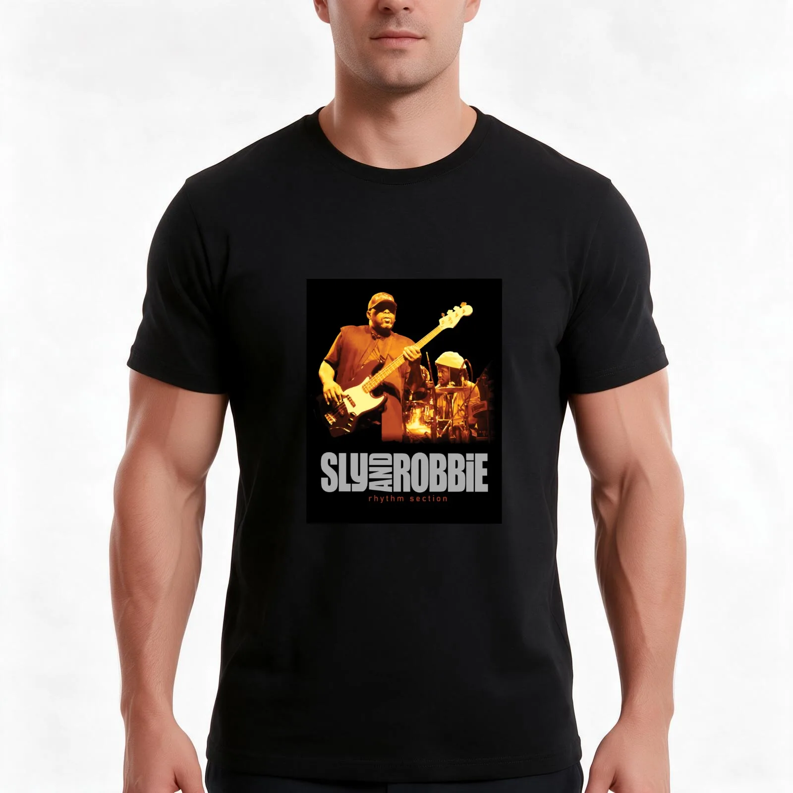 Sly & Robbie Rhythm Section T-Shirt, Summer Casual Cotton Tee, Oversized Streetwear Tops, Vintage Graphic Print, 100% Cotton