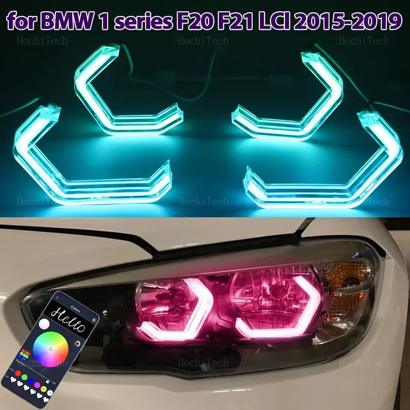 

RGB multi colors M4 style Light Rings APP control DRL LED Angel Eyes Kit For BMW 1 series F20 F21 LCI 2015-2019 118i 120i 118d