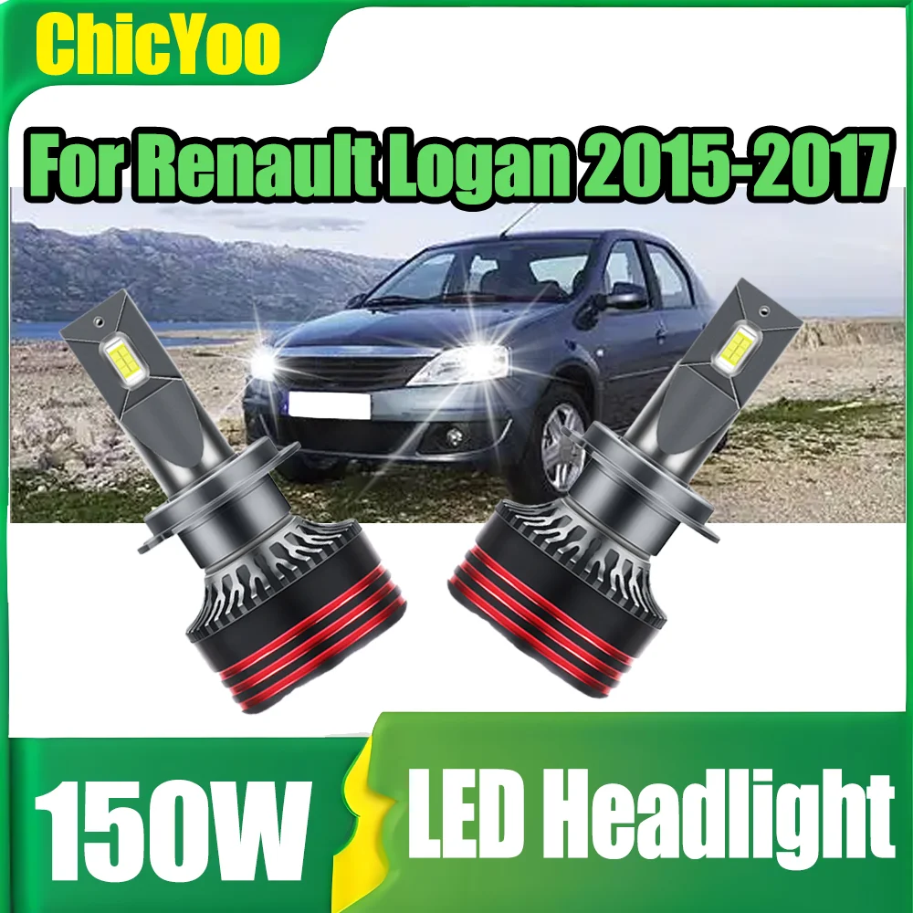

2PCS 150W H7 LED Car Headlights Auto Headlamps 30000LM High Power 6000K White Plug and Play 12V For Renault Logan 2015 2016 2017