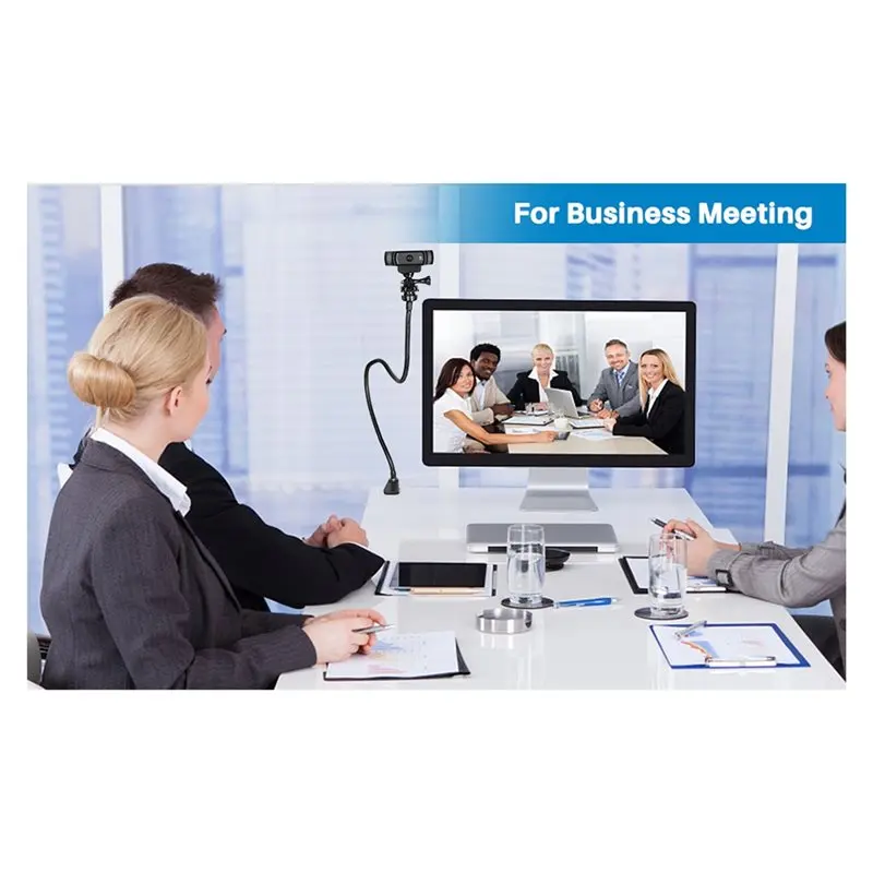 حامل كاميرا مكتبي بذراع مرن لحامل كاميرا الويب لـ Logitech C930e، C930، C920، C922x، C922، Brio 4K، إلخ