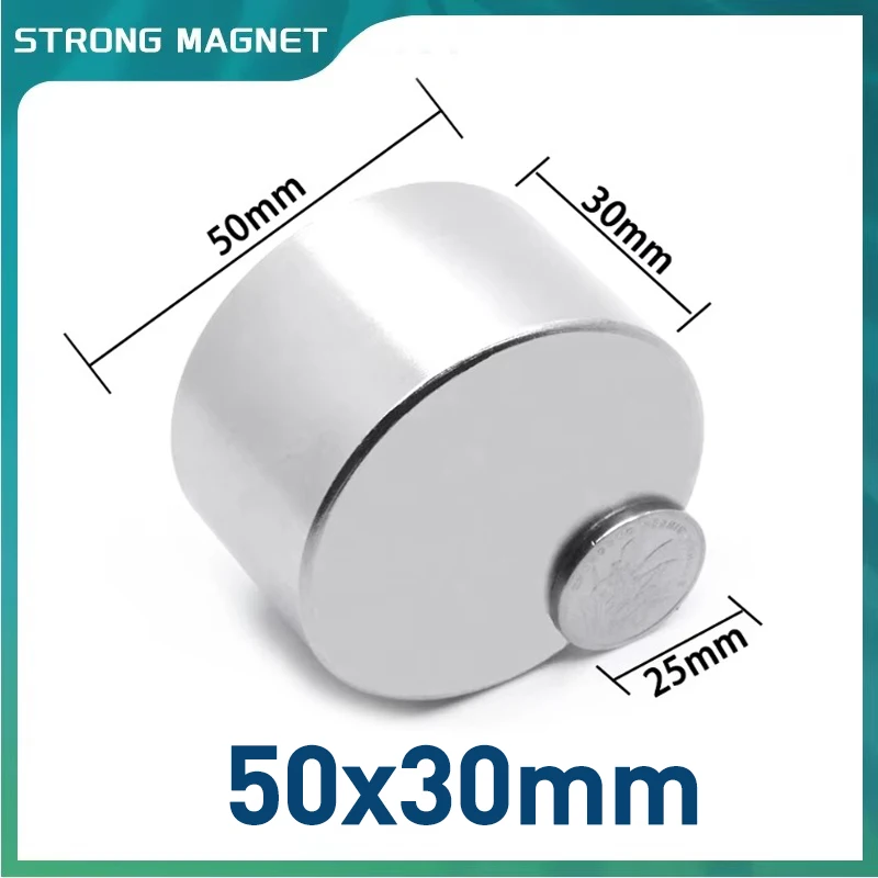 50x30mm NdFeB Neodymium Strong Magnets 50mmx30mm Permanent Round Magnet N35 50*30 Mm Powerful Magnetic Magnet Balls