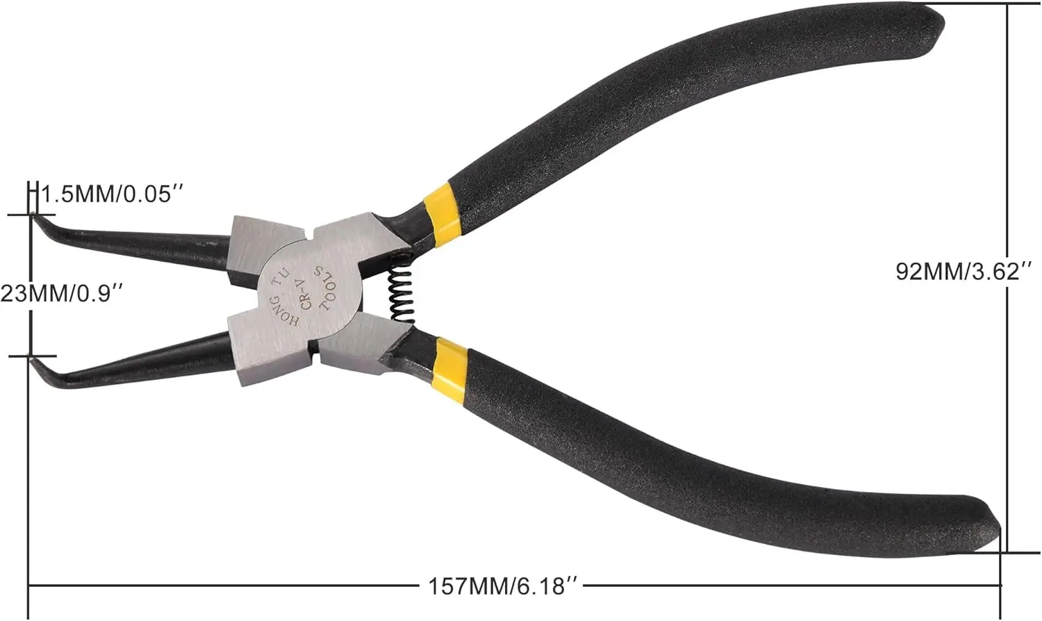Snap Ring Plier Hand Tool 90 Degree Tip Grips Internal Bent Circlip Plier for Ring Remover Retaining