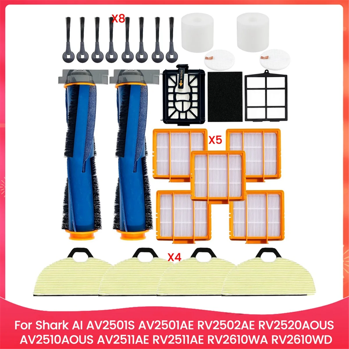 

2025 трендовые роликовые фильтры с основной щеткой для AI AV2501S AV2501AE RV2502AE AV2510AOUS AV2511AE RV2610WA, детали для пылесоса