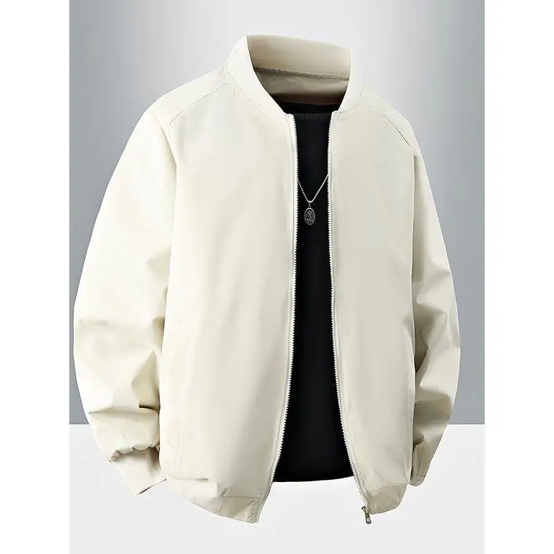 

Свободный повседневный джемпер с бейсбольным воротником, мужская осенняя верхняя одежда, универсальная, удобная, ветрозащитная, длина