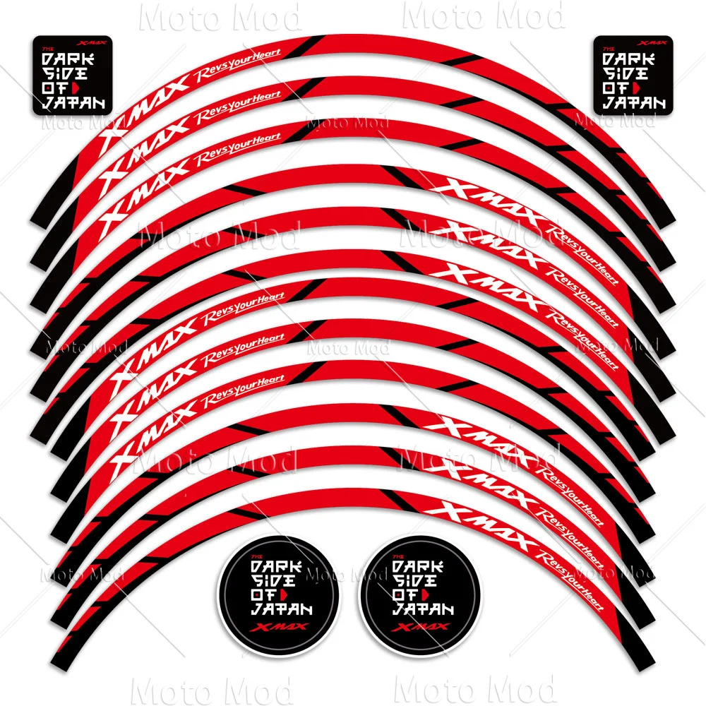 For Yamaha XMAX 300 xmax 250 xmax 125 Reflective Motorcycle Wheel Sticker Rim Decal Hub Stripe Tape Accessories