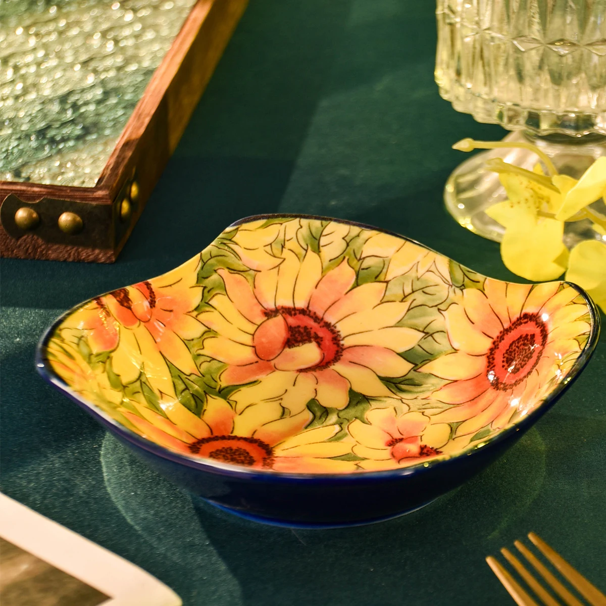 

Керамический квадратный набор для жарки подсолнечника из 4 предметов, десертные тарелки с дизайном ветряной мельницы, можно мыть в микроволновой печи и в посудомоечной машине, подходят для кухни